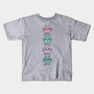 Cute Cat Doodle Pattern Kids T-Shirt